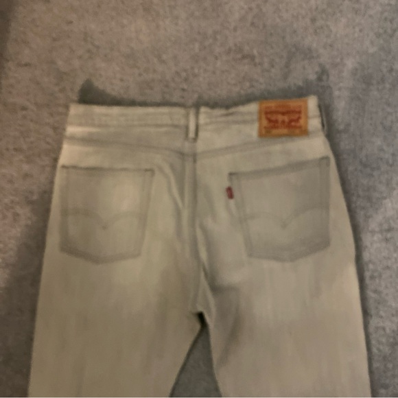 Levis 513 Jeans Mens 34x30 Gray Slim Straight Stretch Light Wash Zip Fly Nice! - Picture 7 of 7